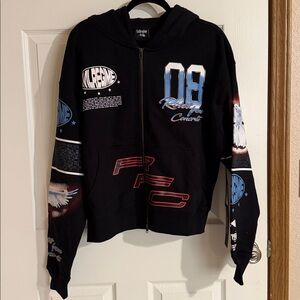 NWT civil regime graphic zip up size small